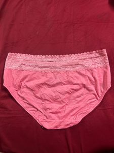 Pink Lace Trim Briefs