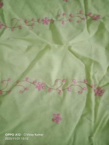 Cotton Applique Work Suit Kurta With Dupptta