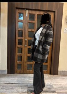 Plaid Oversized woolen coat