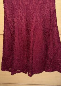 Ginger by lifestyle burgundy lacy Lace Dress Flare