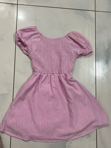 Pink Puff Sleeve Mini Dress