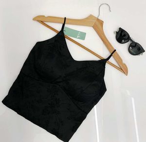 Elegant Black Cami top Padded