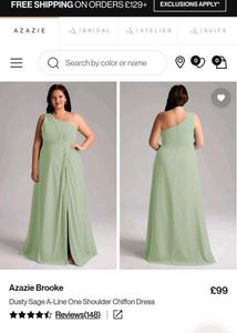 Elegant Green One-Shoulder Gown Azazie(A22)