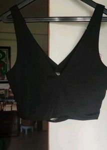 Brand New Black V-Neck Crop Top
