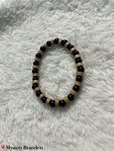 Black & Wood Beaded Bracelet