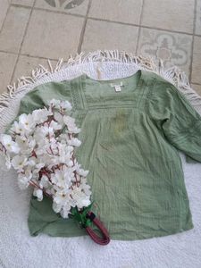 A Pista Green Colour Top