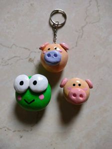 Cute Clay Keychain & Fridge Magnet Combo