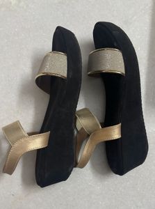 Gold Minx Wedge Heeled Footwear