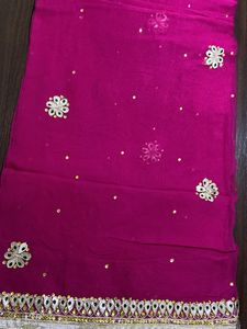 Rajasthani Rajputana Gotapatti Rani Pink Saree