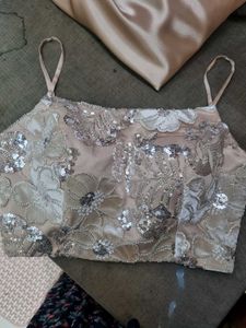Golden Lehenga with Silver Embroidery