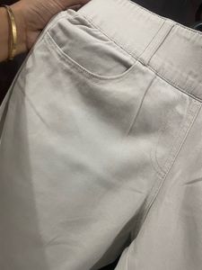 white cream jeans