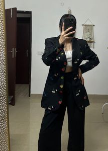 Fairy FLORAL Hand EMBROIDERED Vintage  Blazer