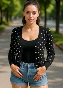 Pinterest Original H&M Heart Print Cardigan D