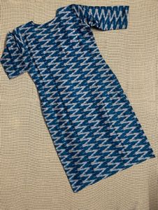 Blue Ikat Print Kurta Set