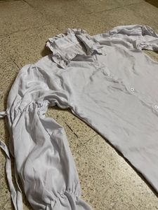 White Puffed Sleeve Shirt