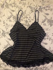 Striped Lace Cami Top