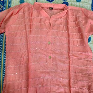 Peach Cotton Kurti