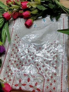 Embroidered Kurti - Beige