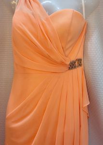 Elegant one shoulder peach Gown