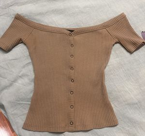 Tan Off-Shoulder Top