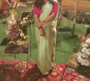 Mint Green Saree With Tassel