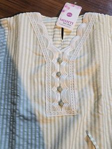Striped Tunic with Lace Top