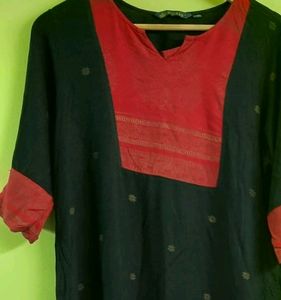 Black Cotton Kurti (Women)
