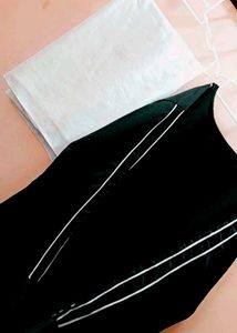 Black &amp; White Stripe Abaya