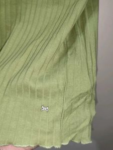 Green Ribbed Top