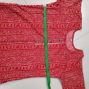 Red Printed Kurta