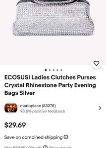 Silver Rhinestone Clutch............