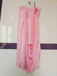 Elegant Pink Ready To Wear Saree
