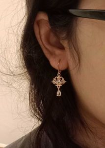 Korean Rose Gold Teardrop Dangle Earrings