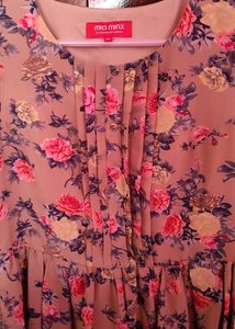 Elegant Look Frock With Florecent Print