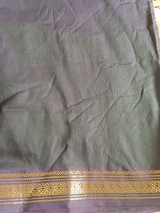 Ramar Blue And Green Mixed Saree With Gold Border