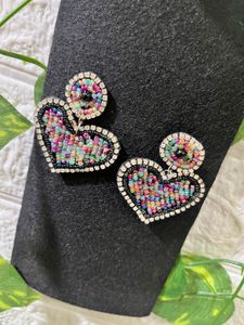 Heart-shaped Multicolor Earrings