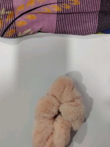 Fuzzy Blush Scrunchie