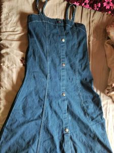 Denim Button-Front Dress