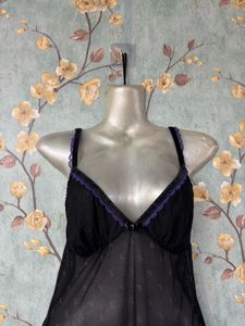 Black Lace Mesh Slip