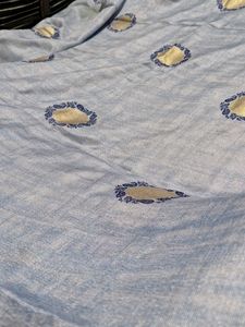 Sky Blue And Red Fabric