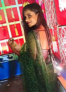 Elegant Green Embellished Saree