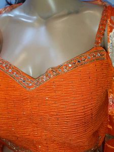 Tangerine Indo Western Set