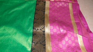 Elegant Green & Pink Saree