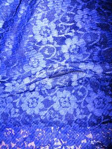 Elegant Blue Lace Midi Dress