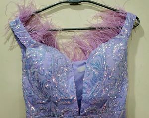 Lavender Sequin Party Evening Gown