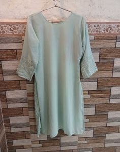 Sea Green Bead Work Kurta Set