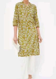 NEW 🥰Olive Green Floral Print Kurti💫