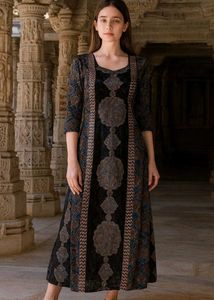 Pure Ajrakh velvet kurti