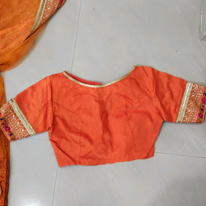 heavy work on orange saree *** price drop*