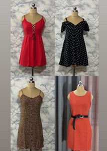 4 Dresses Combo Size S